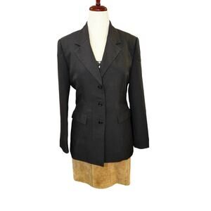 Milano Moda Black Long Line Blazer Jacket Size 12